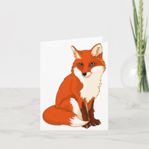 Niedliche Fox-Sitting-Mitteilungskarten Karte