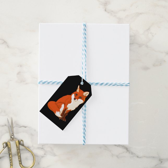 Niedliche Fox-Sitting-Tags Geschenkanhänger (Von Creator hochgeladen)