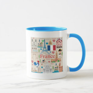 Niedliche Frankreich-Ikonen Tasse