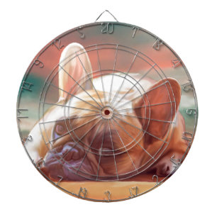 Niedliche französische Bulldog-Aquarellmalerei Dartscheibe