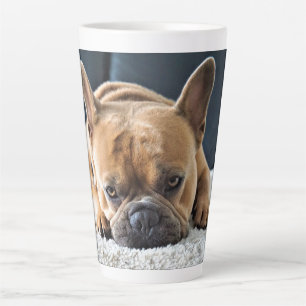 Niedliche französische Bulldog-Latte-Tasse Milchtasse