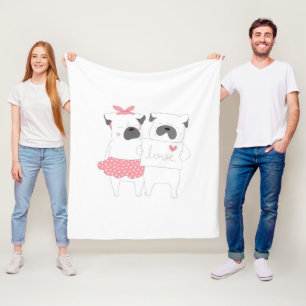 Niedliche französische Bulldog-Liebe Hund Lover Fleecedecke