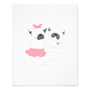 Niedliche französische Bulldog-Liebe   Hund Lover Fotodruck
