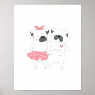 Niedliche französische Bulldog-Liebe Hund Lover Poster