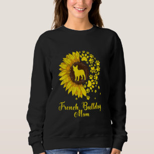 Niedliche französische Bulldog-Mama Sonnenblumen M Sweatshirt
