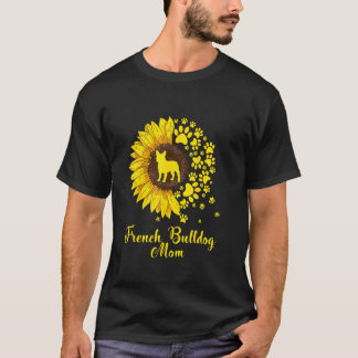 Niedliche französische Bulldog-Mama Sonnenblumen M T-Shirt