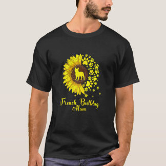 Niedliche französische Bulldog-Mama Sunflower Dog T-Shirt