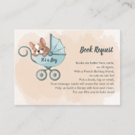 Niedliche französische Bulldog-Pup-Buchanfrage Begleitkarte