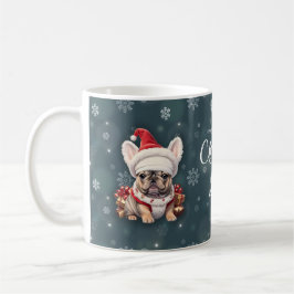 Niedliche französische Bulldog-Weihnachtsmannmütze Kaffeetasse