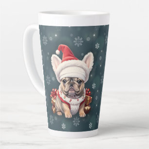 Niedliche französische Bulldog-Weihnachtsmannmütze Milchtasse