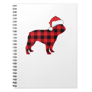 Niedliche französische Bulldog-Weihnachtsmannmütze Notizblock