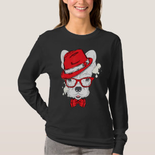 Niedliche französische Bulldog Welpe trägt einen H T-Shirt