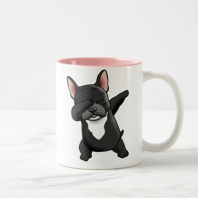 Niedliche französische Bulldogin-Tasse Zweifarbige Tasse (Rechts)