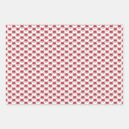 Niedliche französische Bulldogs Animated Pets Red Geschenkpapier Set