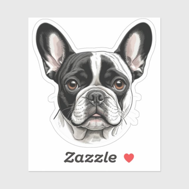 Niedliche französische Bulldogsticker - Adorable D Aufkleber (Blatt)