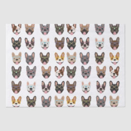 Niedliche französische Bullhunde mit Brillen Seidenpapier