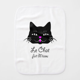 Niedliche französische Katze sagt Meow! Baby Spucktuch
