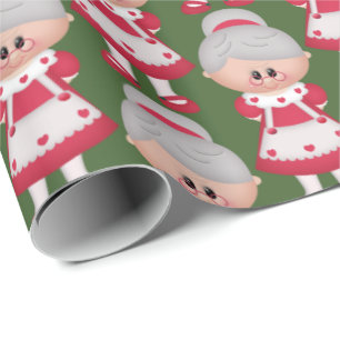 Niedliche Frau Klaus Christmas Holiday deckte Geschenkpapier