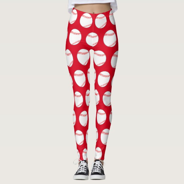 Niedliche Frauensportarten im Baseball Leggings (Vorderseite)