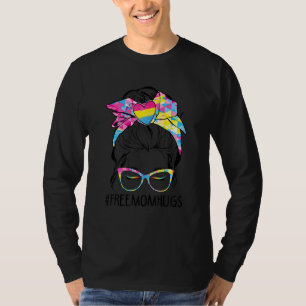 Niedliche freie Mama Hugs Messy Bun Pansexual Prid T-Shirt
