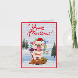 Niedliche Frenchie Hund-Yappy-Weihnachtskarte Karte
