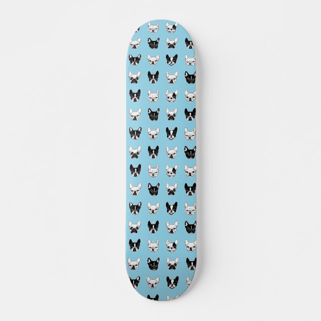 Niedliche Frenchies-Hündchen-Familien-Collage Skateboard (Vorne)