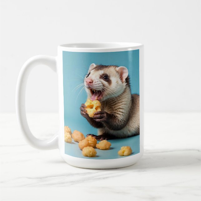Niedliche Fresken essen Käse Kaffeetasse (Links)