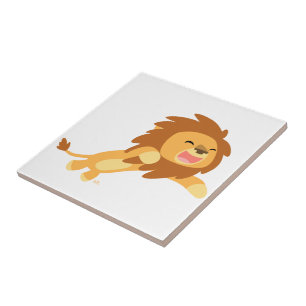 Niedliche Freude Cartoon Lion Tile Fliese
