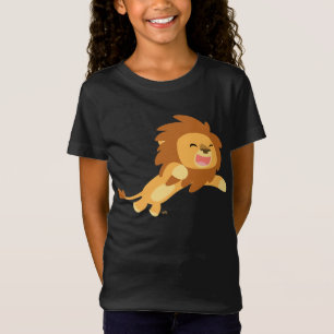 Niedliche Freude Cartoon Löwenkinder T - Shirt