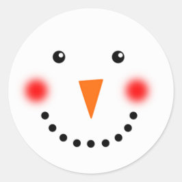 Niedliche Freude Snowman Happy Lächeln Gesicht Url Runder Aufkleber