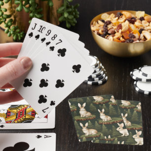 Niedliche Freudenzwiebeln im Hintergrund Spielkarten