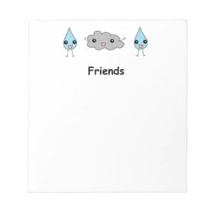 Niedliche Freunde der Cloud und Raindrop Notizblock