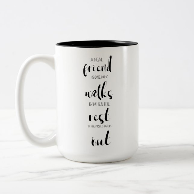 niedliche Freundschaft inspiriert Zweifarbige Tasse (Links)