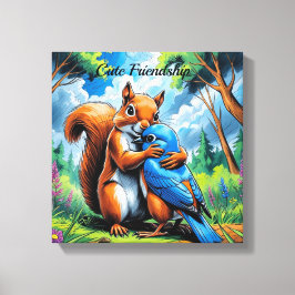 Niedliche Freundschaft Stretched Canvas Print Leinwanddruck