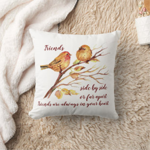 Niedliche Freundschaft - Vögel & Zitate Kissen