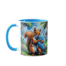 Niedliche Freundschaft zwischen Eichhörnchen und B