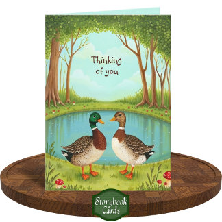 Niedliche Freundschaft zwischen Mallard Ducks Fore Karte