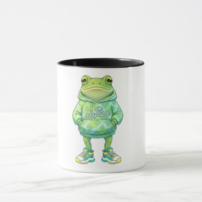 Niedliche Frog-Illustration | Funny Custom Coffee  Tasse (Zentrum)