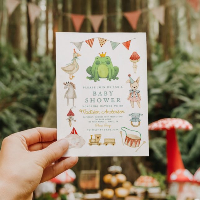 Niedliche Frog Kinderdusche Einladung (Von Creator hochgeladen)