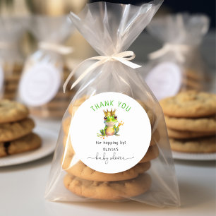 Niedliche Frog Prince Baby Dusche Runder Aufkleber