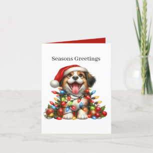 Niedliche Frohe Festtage Welpen anpassbar Feiertagskarte