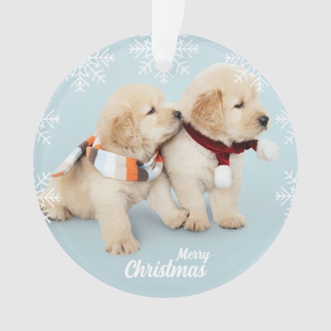 Niedliche frohe Weihnachten goldenen Retriever Wel Ornament (Vorderseite)