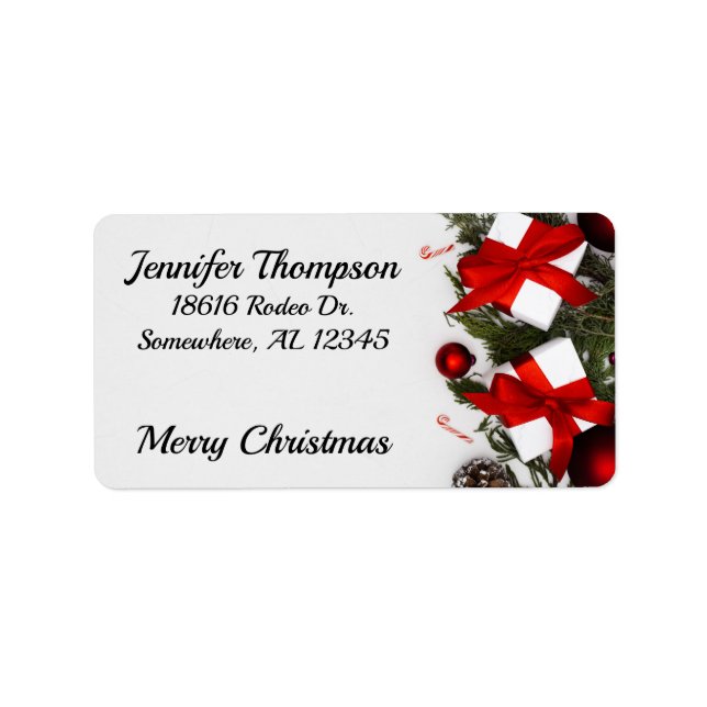 Niedliche frohe Weihnachtsadresse Adressaufkleber (Vorne)