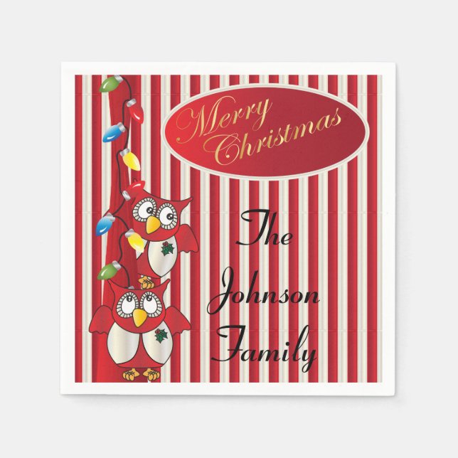 Niedliche frohe Weihnachtsbrillen Serviette (Vorderseite)
