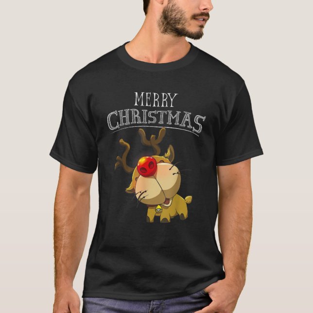 Niedliche frohe Weihnachtsmädchen Frauen Weihnacht T-Shirt (Vorderseite)