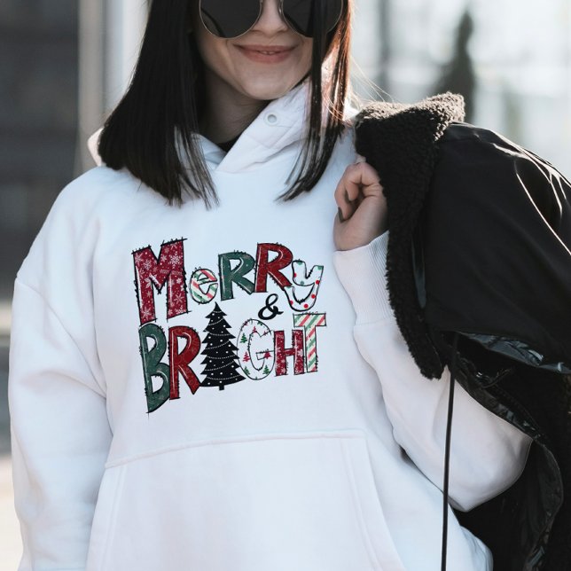 Niedliche fröhliche und helle Weihnachtsfrauen Hoodie (Von Creator hochgeladen)