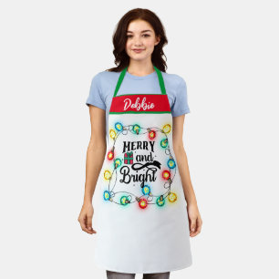 Niedliche fröhliche und helle Weihnachtsstimmung W Schürze