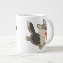 Niedliche Frolicsome Cartoon Wolf Jumbo Tasse