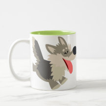 Niedliche Frolicsome Cartoon Wolf Tasse