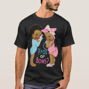 Niedliche "Fros or Bows Gender Reveal Baby Dusche T-Shirt